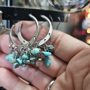 Paparazzi Silver and Turquoise Earrings